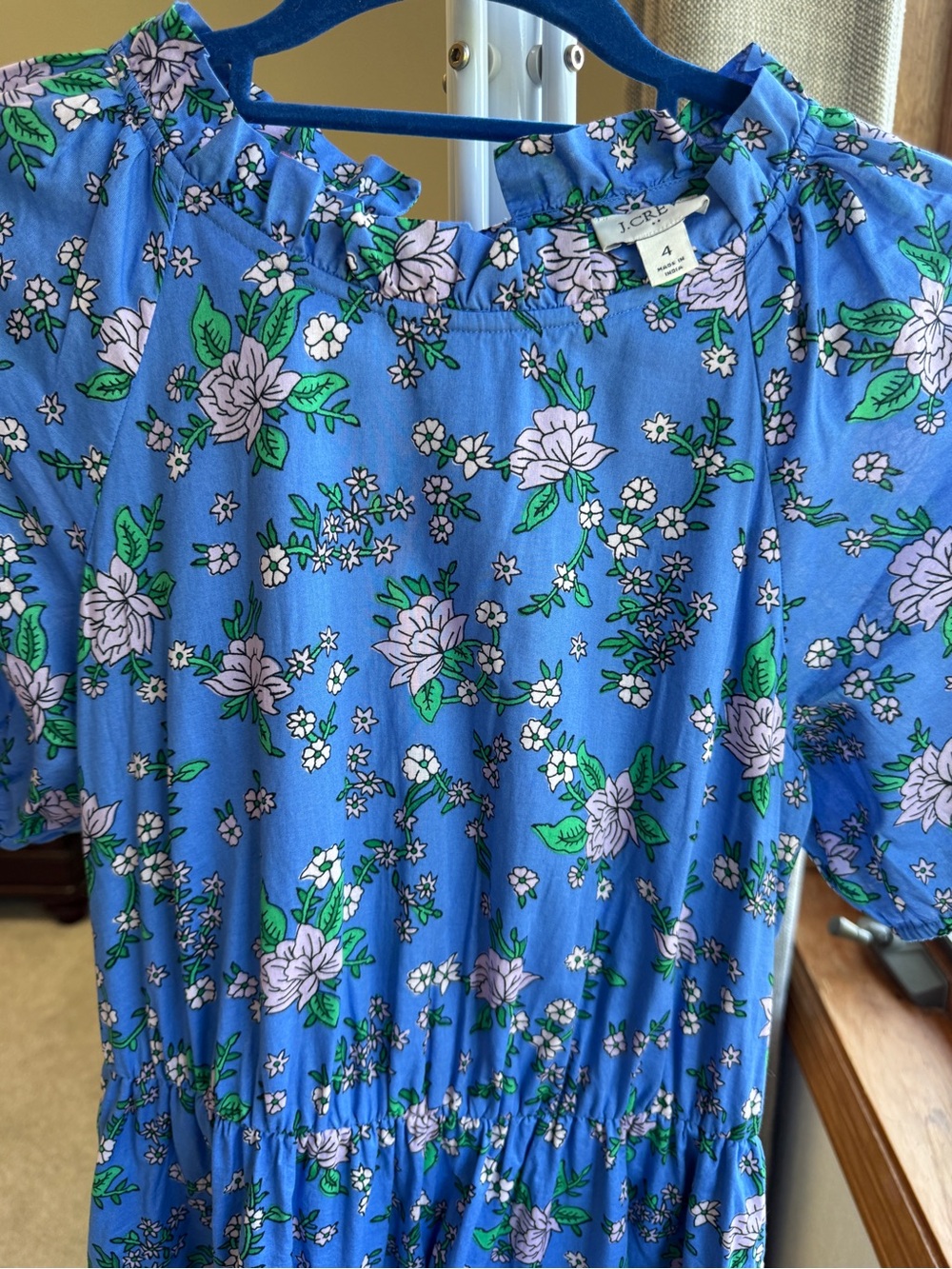 J Crew Blue Floral Dress Size 4 - Picture 9 of 13